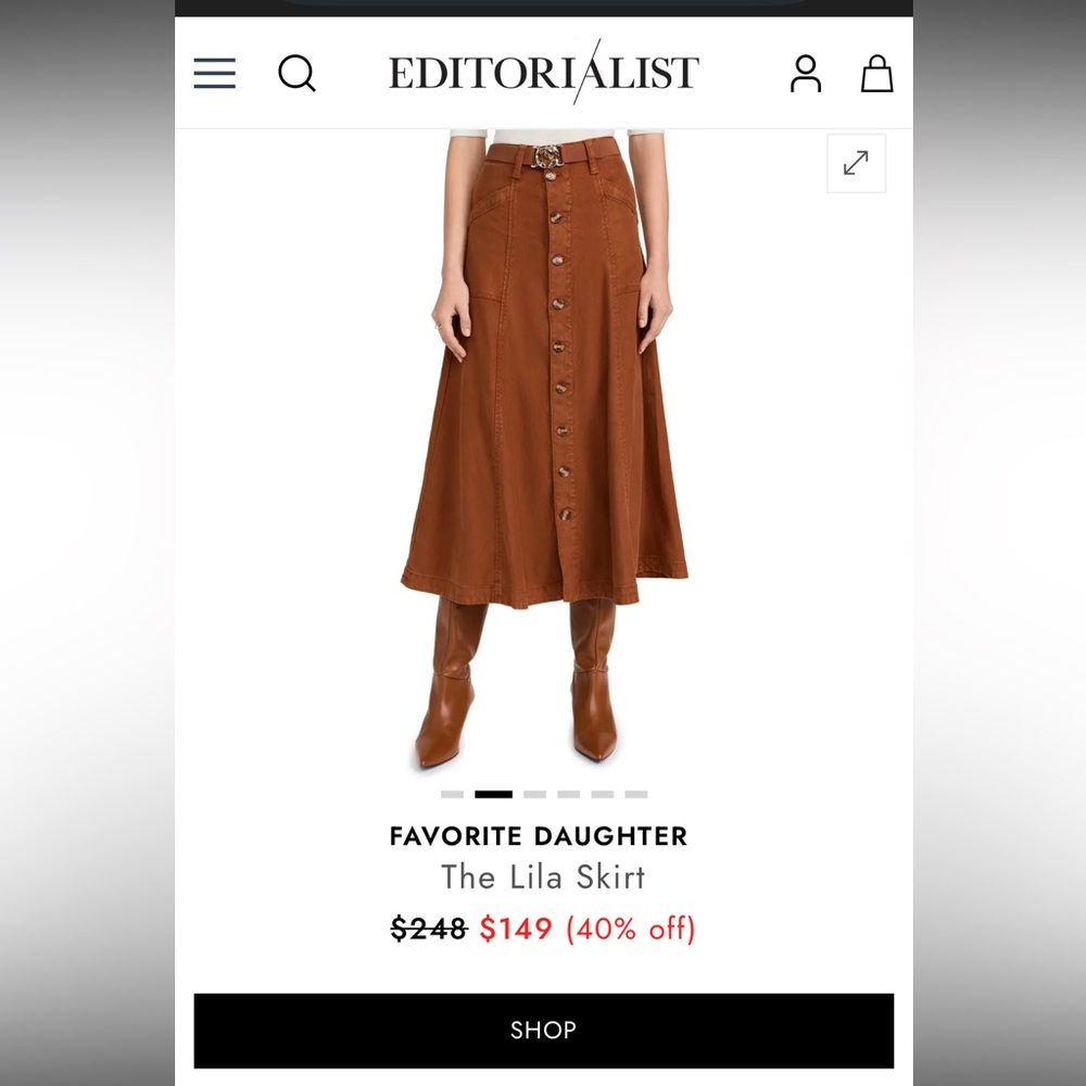 Favorite Daughter The Lila Skirt—belted Equestrian Saddle Collection NWT 6